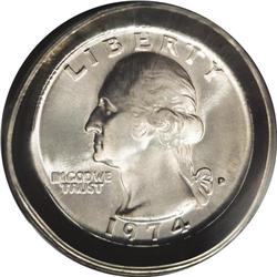 1974-D 25C Washington Quarter--Die Cap, Brockage Rever 1974-D[25C] Washington Quarter--Die Cap, Broc