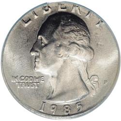 1985-P 25C Washington Quarter--Struck on a Five Cents 1985-P[25C] Washington Quarter--Struck on a Fi