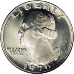 1970-S 25C PR66 Cameo ANACS. 1970-S[25C] Washington Quarter--Double Struck in Collar--PR66 Cameo ANA