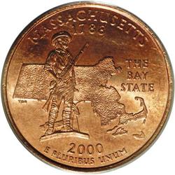 2000-P 25C Massachusetts Statehood Quarter--Statehood 2000-P[25C] Massachusetts Statehood Quarter--S