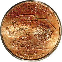 2000-P 25C South Carolina Statehood Quarter--Statehood 2000-P[25C] South Carolina Statehood Quarter-