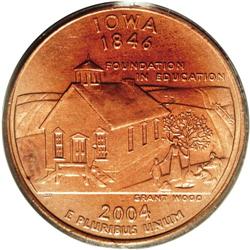 2004-D 25C Iowa Statehood Quarter--Reverse Clad Layer 2004-D[25C] Iowa Statehood Quarter--Statehood 