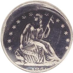1858-O 50C --Struck 10% Off Center--VF35 NGC. Struck of 1858-O[50C] Seated Half Dollar--Struck 10% O