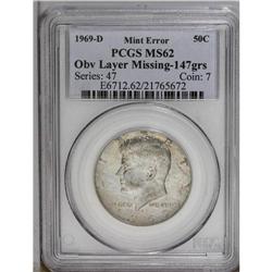 1964 50C Kennedy Half--Die Adjustment Strike--AU50 PCG 1964[50C] Kennedy Half Dollar--Die Adjustment