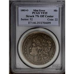 1883-O S$1 Error Morgan Dollar--Struck 7% Off Center-- 1883-O[img border='0' src='http://www.heritag