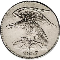 1837 Feuchtwanger Three Cents AU53 PCGS. HT-263, R.5. A 1837 Feuchtwanger Three Cents AU53 PCGS.