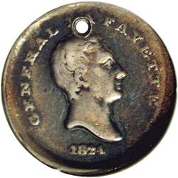 1824 MS Washington-Lafayette medalet. VF20 NGC. B-198A 1824 Washington-Lafayette medalet. VF20 NGC.