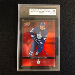 2019-20 UD TIM HORTON'S #DC15 AUSTON MATTHEWS RED DIE-CUT (10 GEM MINT)