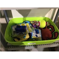 Bin of Assorted Dog Toys