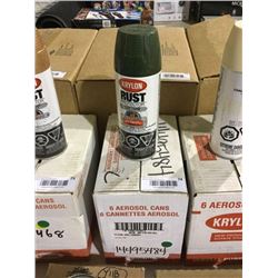 Case ofKrylonRust Protector Gloss Enamel Forest Green Aerosol Spray (6 x 340g)