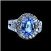 Image 1 : 4.05CT NATURAL COPPER BEARING PARIBA TOURMALINE 14K WHITE GOLD RING