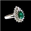 Image 2 : 1.73CT NATURAL COLOMBIAN EMERALD 18K WHITE GOLD RING