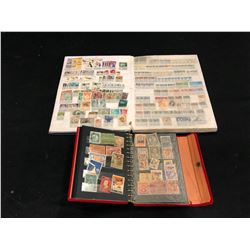 2 BOOKS WITH LARGE QUANTITY OF INTERNATIONAL STAMPS