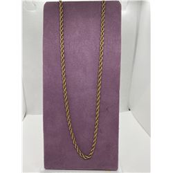 ONE 14KT YELLOW GOLD ROPE STYLE LINK CHAIN.