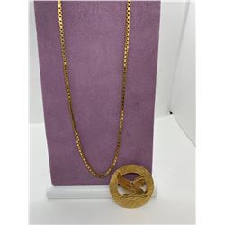 ONE 9KT YELLOW GOLD BOX LINK CHAIN 57CM, WEIGHING  12.0 GRAMS.