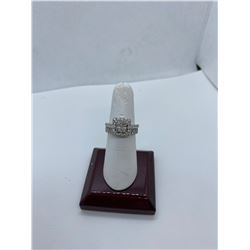 ONE LADIES 14KT YELLOW GOLD AND WHITE GOLD  VINTAGE DIAMOND SET DRESS OR ENGAGEMENT RING