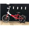 Image 1 : RED AND GREY GIATEX 8 SPEED COLLAPSIBLE BIKE, WORKING CONDITION BUT MAINTENANCE NEEDED, SOME LOOSE