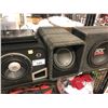 Image 1 : CAR AUDIO COMPONENTS INC. KICK ZX 350.4 AMPLIFIER, AND JL AUDIO, MTX & JBL SUBS, SUB SPECS UNKNOWN,