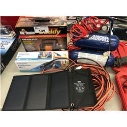 TOOLS AND GARAGE SUPPLIES INC. HEATER, COMPRESSOR, SOLAR PANEL CHARGER AND MORE