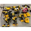 Image 1 : ASSORTED DEWALT TOOLS INC. DRILLS, JIG SAW, CIRCULAR SAW, CHARGERS AND BATTERIES
