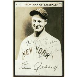 1930's Lou Gehrig Signed Postcard PSA/DNA