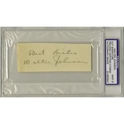 Walter Johnson Signed Cut Autograph PSA/DNA