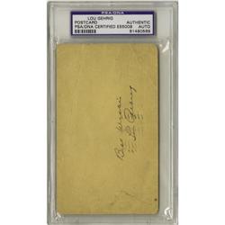 Lou Gehrig Signed Government Postcard PSA/DNA