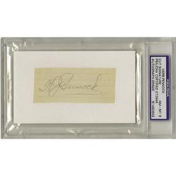 "1940's Herb Pennock Signed Cut Autograph, PSA NM-MT 8"