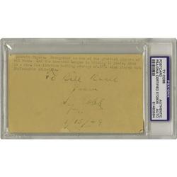 1949 Ty Cobb Signed Government Postcard PSA/DNA