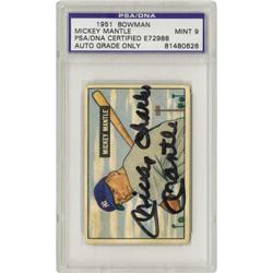 Mickey Charles Mantle Signed 1951 Bowman PSA/DNA