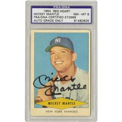 Mickey Mantle Signed 1954 Red Heart PSA/DNA