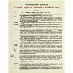 1958 Pee Wee Reese Signed Contract PSA/DNA