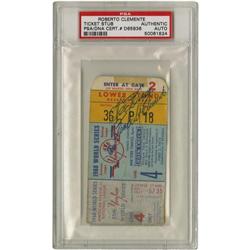 1960 Roberto Clemente Signed WS Stub PSA/DNA