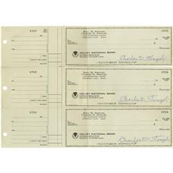 1970's Casey Stengel Signed Checks (3) PSA/DNA