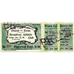 1896 George Dixon vs. Frank Erne Full Ticket