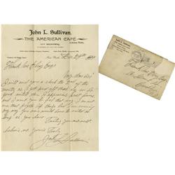 1899 John L. Sullivan Handwritten Letter PSA/DNA