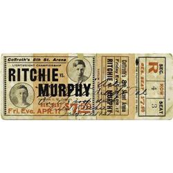 1914 Willie Ritchie vs. Tommy Murphy Full Ticket