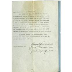 1923 Dempsey vs. Firpo Signed Contract PSA/DNA