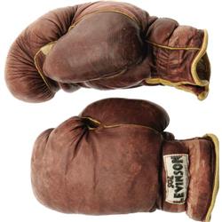 1930's Jack Dempsey Fight Worn & Signed Gloves