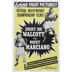 1952 Marciano vs. Walcott Fight Film Poster 