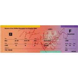 "1984 Olympic Ticket Signed Jordan, Ewing PSA/DNA"