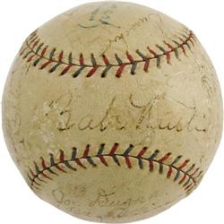 1928 NY Yankees Team Signed Baseball PSA/DNA