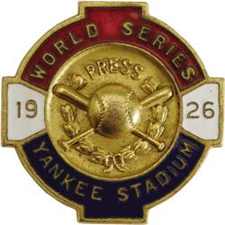 1926 World Series (New York Yankees) Press Pin 