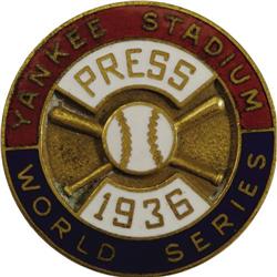 1936 World Series (New York Yankees) Press Pin 