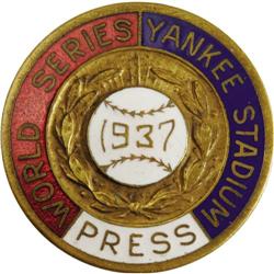 1937 World Series (New York Yankees) Press Pin 