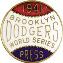 1941 World Series (Brooklyn Dodgers) Press Pin 