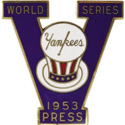 1953 World Series (New York Yankees) Press Pin 