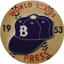 1953 World Series (Brooklyn Dodgers) Press Pin 