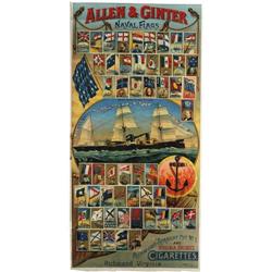 1888 Allen & Ginter N17 Naval Flags Poster