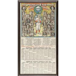 1907 Cincinnati Reds Lithographic Schedule 